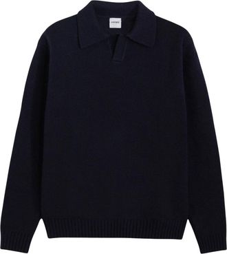 Aspesi Maglia M162 - Heren - V-hals truien - Blauw - S - Wol - Truien & Vesten