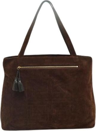 Givenchy Pre-owned Tote Bags, female, Brown, Size: ONE SIZE Pre-owned Corduroy Shoulder Bag