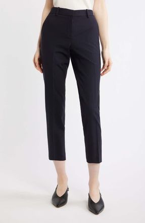 Theory Treeca Wool Blend Crop Pants in Deep Navy at Nordstrom, Size 10