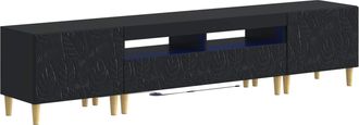 vidaXL Cabinet De Tv Led De 5 Piezas Negro Madera De Ingenier&iacute;a Vidaxl