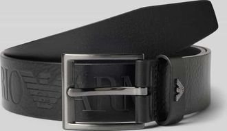 Emporio Armani Ledergürtel mit Label-Details und Dornschließe in Black, Größe 100