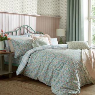 Laura Ashley Juego de funda n&oacute;rdica azul para cama 90cm 200x200cm