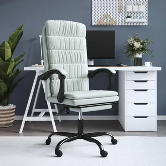 vidaXL Silla De Oficina Reclinable De Terciopelo Gris Claro Vidaxl