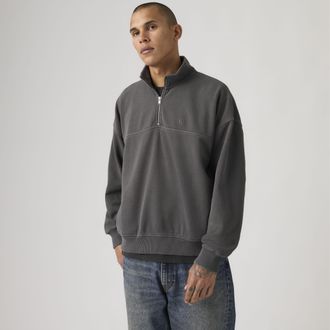 Levi's Marina Quarter Zip Sweatshirt - Mens - XL - Black