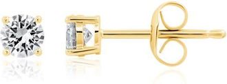 Crislu Brilliant Cut Cubic Zirconia Stud Earrings in 18Kyg/Clear Stone at Nordstrom