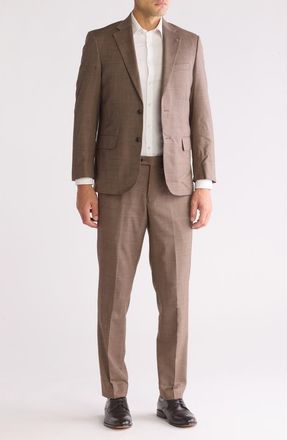 Scotch & Soda Modern Fit Brown Textured Wool Suit in Brown Textured Solid at Nordstrom Rack, Size 38 Regular