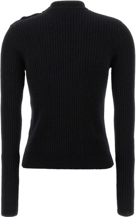 Balmain Ribbed Cashmere and Virgin Wool Sweater - Black