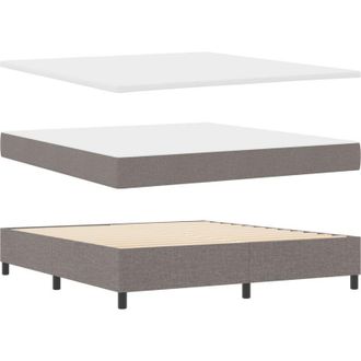 vidaXL Cama De Muelles Con Colch&oacute;n Y Banco Taupe 180x200 Cm Tela Vidaxl