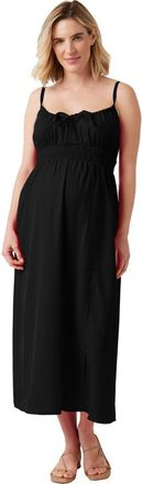 Ingrid & Isabel The Amalfi Maternity Midi Strappy Dress in Black at Nordstrom, Size X-Small