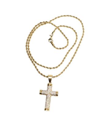 Jean Claude Dell Arte Stainless Steel Cross Pendant Necklace