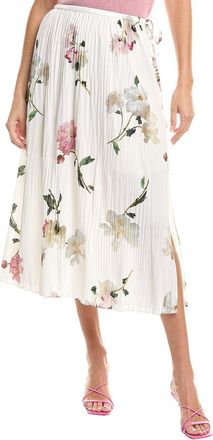 Vince Wilted Peony Pleated Side Tie Skirt