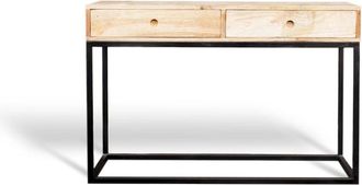 PIB Consola de madera 2 cajones beige