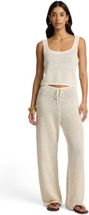Onia Knit Square Neck Tank Top in Egret at Nordstrom, Size X-Large