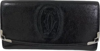Cartier Black Leather Long Wallet (Bi-Fold) (Pre-Owned)