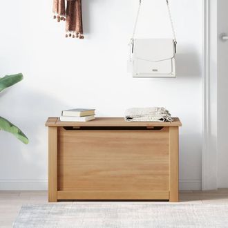 Berkfield Home Storage Chest with Lid Panama 79x42x46 cm Solid Wood Pine in Brown | Size: 79 x 42 x 46 cm