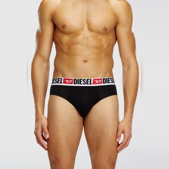 Diesel Three-pack of solid-colour briefs - Briefs - Man - Black