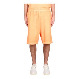 Marcelo Burlon Casual Shorts, male, Orange, Size: XL Sunset Cross Over Sweatshorts
