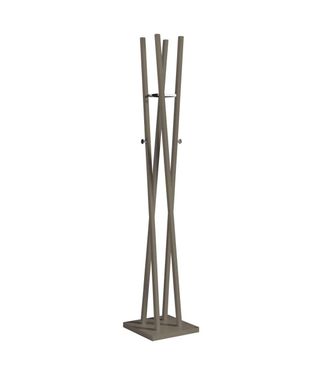 HERDASA Perchero Moderno Mod. 470 Herrajes Cromo Brillo Lacado Moka, 182 Cm(alto)34 Cm(ancho)34 Cm(largo)