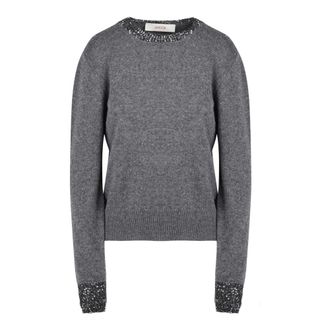 Jucca Truien & Vesten, Dames, Grijs, S, Pailletten, Trui met paillettenrand