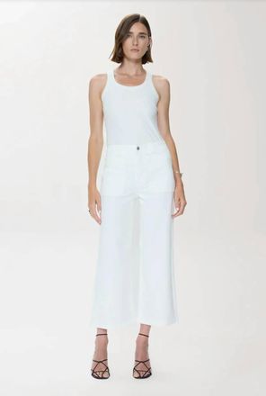 Pistola Denim Zooey Patch Pocket Utility Pants In Le Blanc