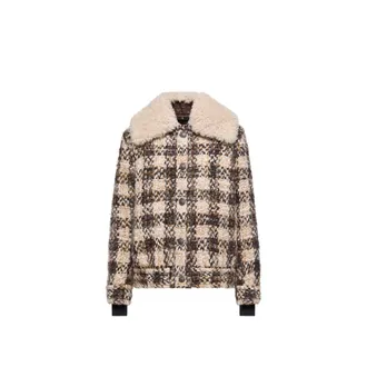 Moncler Moncler Camlez Wool & Shearling-trimmed Short Down Jacket, Women, Beige, Size: 1