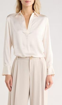 Vince Long Sleeve Satin Top in Chiffon at Nordstrom Rack, Size X-Small