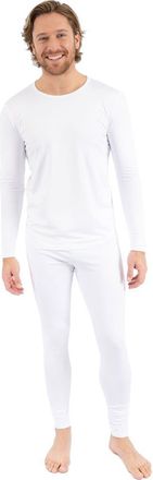 Leveret Mens Solid Thermal Pajama Set in White at Nordstrom, Size Xx-Large