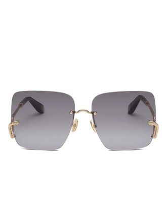 Roberto Cavalli Snake Collection sunglasses - women - Polybutylene Terephthalate (PBT)/Ramie/Acetate/Other Materials - One Size - Gold