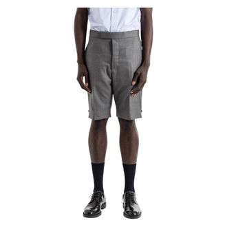 Thom Browne Casual Shorts, male, Gray, Size: M Tailored Wool Twill Shorts