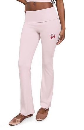 Florence By Mills Cherry High Waist Foldover Rib Pants in Ballet Slipper at Nordstrom Rack, Size X-Large