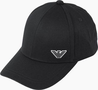 Emporio Armani Mens Embroidered Eagle Black Cap - Size: ONE size
