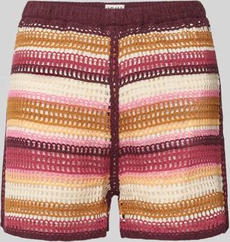 Ichi Shorts im Allover-Look Modell ORIANA in Bordeaux, Gr&ouml;&szlig;e XXL