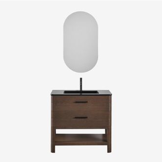 Sklum Conjunto De Mueble De Ba&ntilde;o En Madera Con Lavabo Integrado Misene Sklum