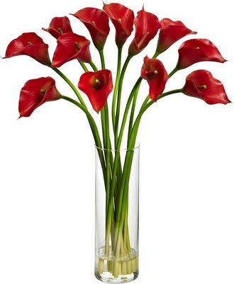 Nearly Natural Mini Calla Lily Silk Flower Arrangement