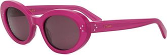 Celine Bold 3 Dots Brown Oval Ladies Sunglasses CL40193I 72E 53