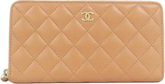 Chanel Leather Long Wallet (Bi-Fold) (Pre-Owned)