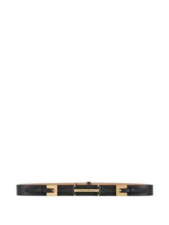 Elisabetta Franchi double buckle plate belt - Nero