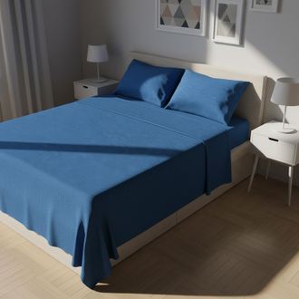 KASANOVA Completo letto matrimoniale melange blu