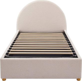 VENTE-UNIQUE.COM Cama con canap&eacute; abatible poli&eacute;ster crema 90 x 190 cm