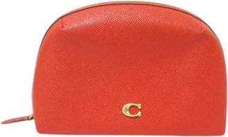 Coach Pre-owned Leren Pouch - Dames - Vintage Clutch - Rood - ONE Size - Leer - Vintage