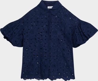 Dice Kayek Eyelet Button-Front Shirt
