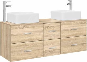 vidaXL Juego De Muebles De Ba&ntilde;o 3 Uds. Roble Sonoma 49,5 X 41 X 63 Cm Vidaxl