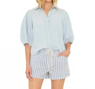 Xirena Audrey Denim Shirt In Air Blue