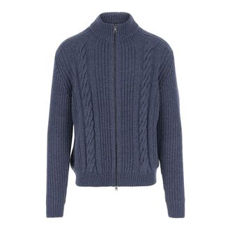 Tagliatore Cardigans, male, Blue, Size: XL Godfrey Wool Blend Sweater