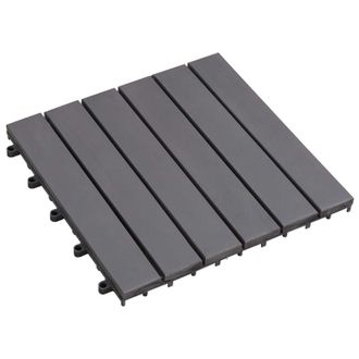 vidaXL Tile De Decking 10 Pcs Gris 30 X 30 Cm Madera De Acacia Vidaxl