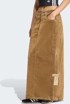 adidas Originals ADIDAS Originals Womens Adibreak Brushed Twill Maxi Skirt - Brown - Size 14 UK