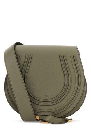 Chlo&eacute; Sage Green Leather Marcie Crossbody Bag