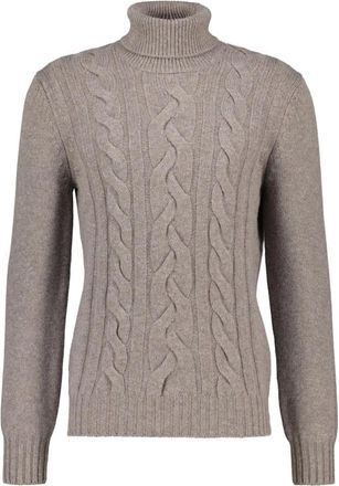 Gran Sasso Dolcevita a Treccia - - Knitwear - Uomo - Grigio - XL