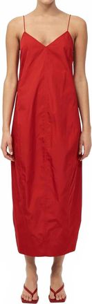 St.Agni Paper Taffeta Cocoon Dress In Red