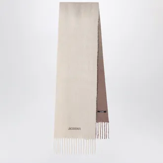 Jacquemus Sciarpa Moisson beige in lana di alpaca